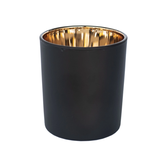 9 oz. Matte Black and Gold Candles (Set of 12)