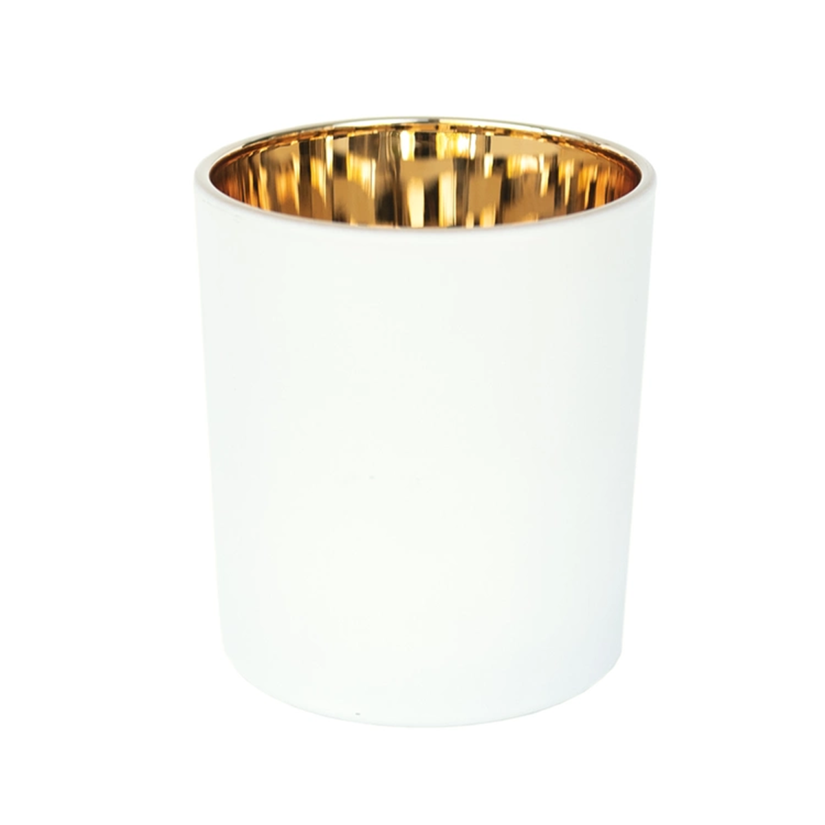 9 oz. Matte White and Gold Candles (Set of 12)