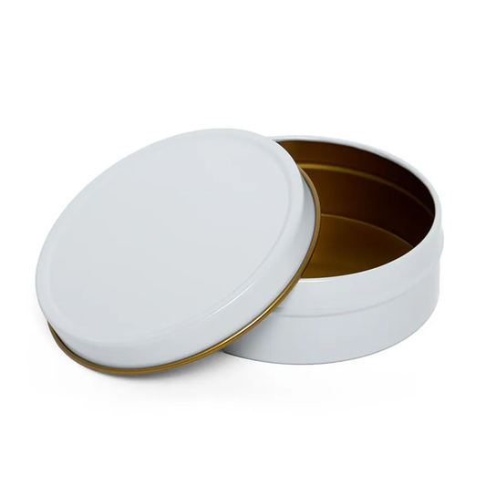 4 oz. White Flat Travel Tin Candles (Set of 24)